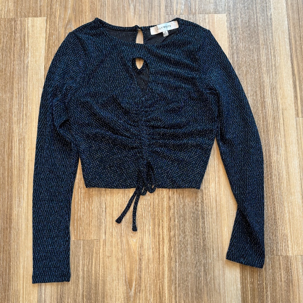 LILY WHITE Shinny Blue Top